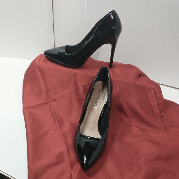 Elena Women's Black Patent Leather   Stripper/ Dominatrix Sz /EU37/US7 - Picture 1 of 10